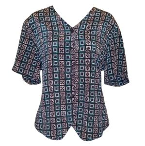 Notations Button-Down Blouse